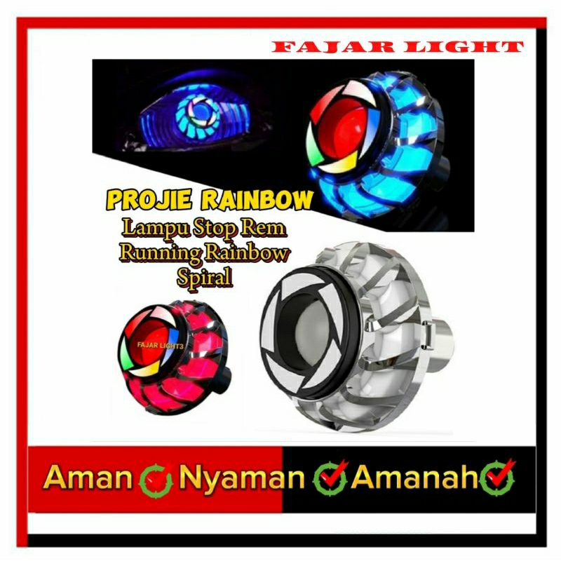 Lampu motor stop lamp Projie mini rainbow lampu projie motor stoplamp bebek matic