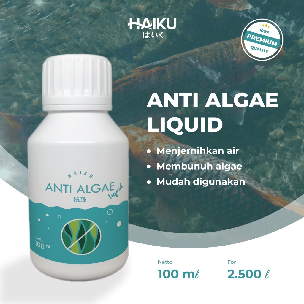 Haiku Anti Algae Liquid - Obat Anti Alga dan Parasit Aquarium dan Kolam Ikan - 100 ml