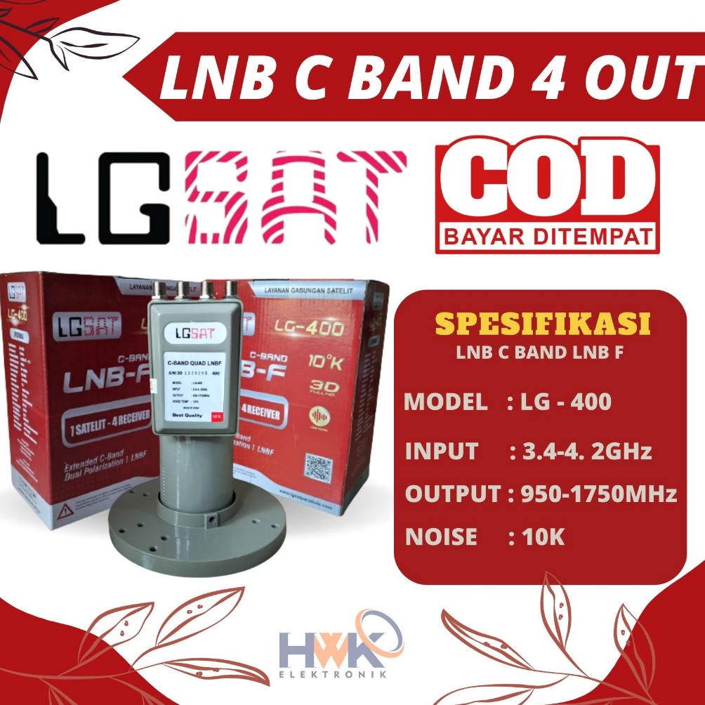 KODE X56F LNB C band 4 Out untuk 4tv