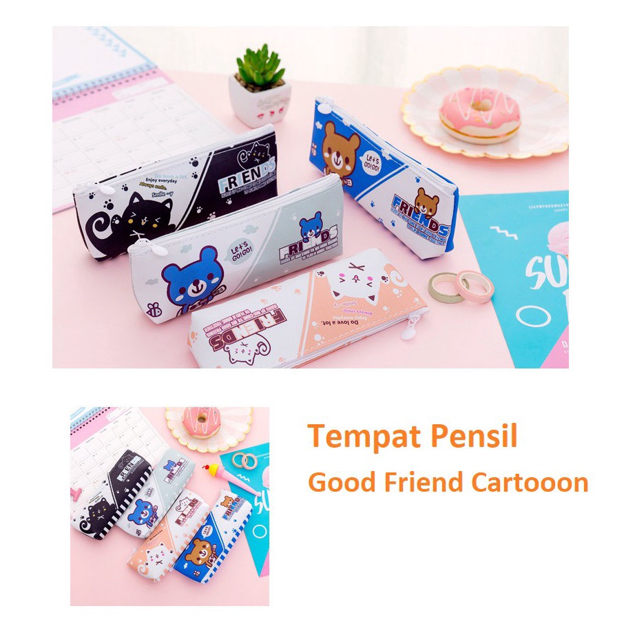 

HOT PRODUCT Ennwen TP53 Tempat Pensil Good Friend Cartoon Pencil Case Tempat Kosmetik
