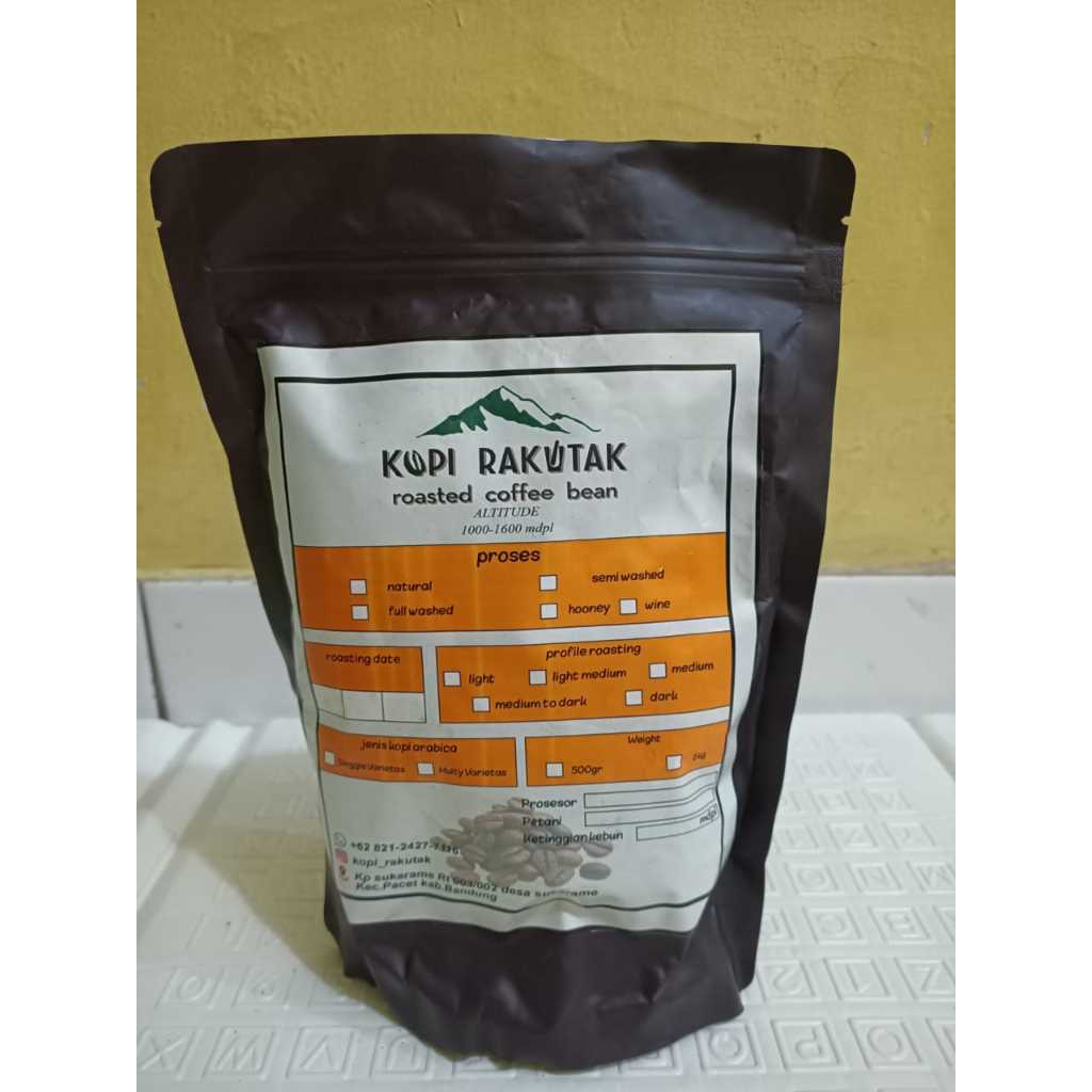 

KOPI ARABICA Fulwash 500gr kopi gunung Rakutak Alami