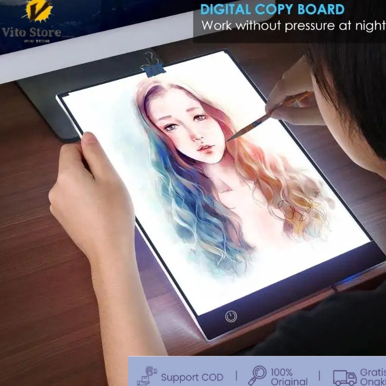 

Terjangkau CODA3A4 LED Drawing Tracing Board Stensil Board Papan Jiplak Gambar LED Anak Dewasa Copy Board Papan LED Light Pad Ultra Slim