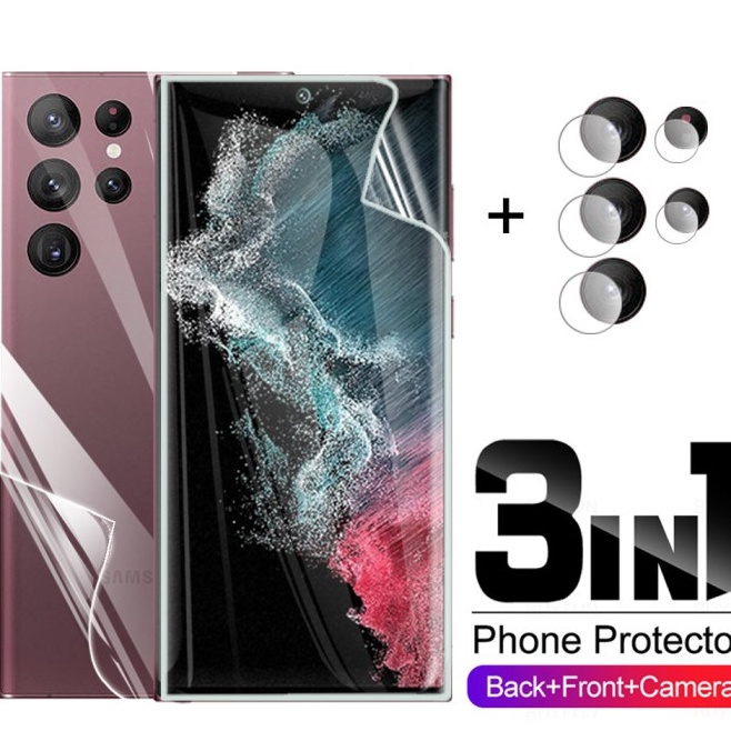 HYDROGEL SAMSUNG S24  S24  S24 ULTRA  S23  S23  S23 ULTRA HYDROGEL FRONT  BACK  CAMERA GLASS 3IN1
