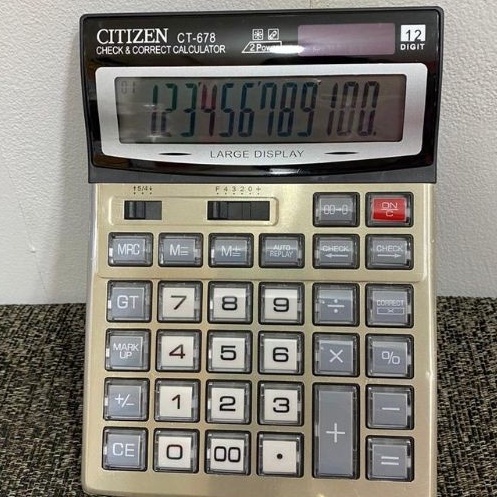

Premium Calculator Kalkulator Citizen CT 678 Kalkulator dagang 12 Digit Silver