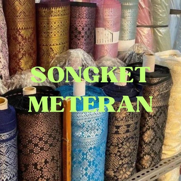 TERBARU BAHAN SONGKET SEMI PALEMBANG Meteran Bakal Kain Tenun Songket Mesin Meteran Bahan Rok Songke