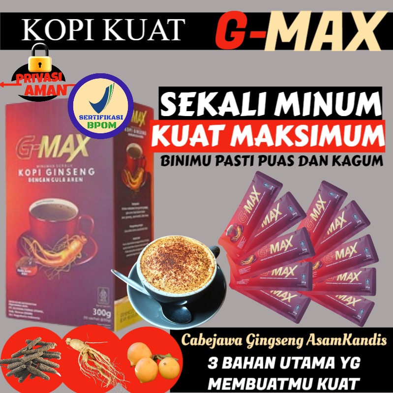 

Terlaris Kopi Stamina Pria Terbaik G MAX OriginalKopi Gingseng BPOM kopi kuat minuman ekstra gingseng kopi tahan lama