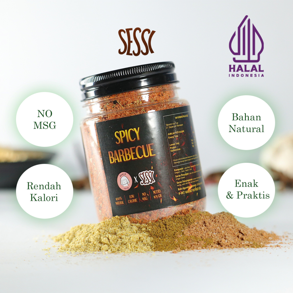 

Sessi Bumbu Diet Rendah Kalori Marinasi Instan Rasa Spicy BBQ Dry Rub - NO MSG