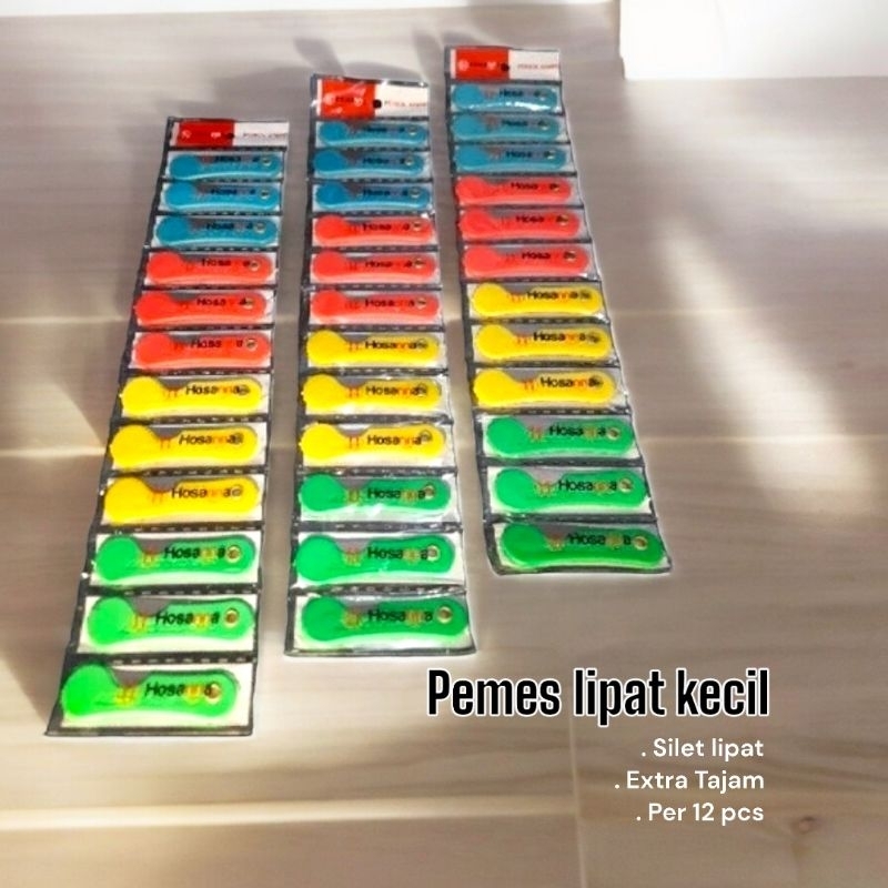 

(12pcs) Pemes lipat kecil warna warna grosir - silet lipat kecil