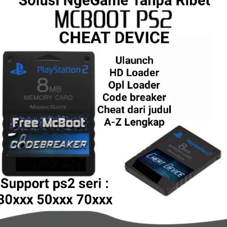 Terlaris Mc Booting Memory Card ps2 Cheat Device