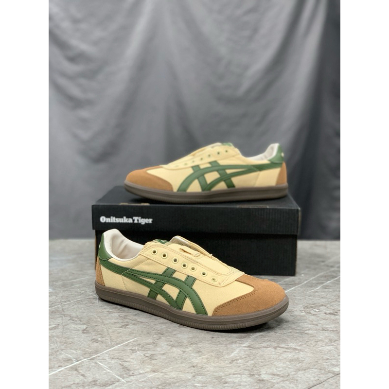 Sepatu Onitsuka Tokuten Slip On Beige Green