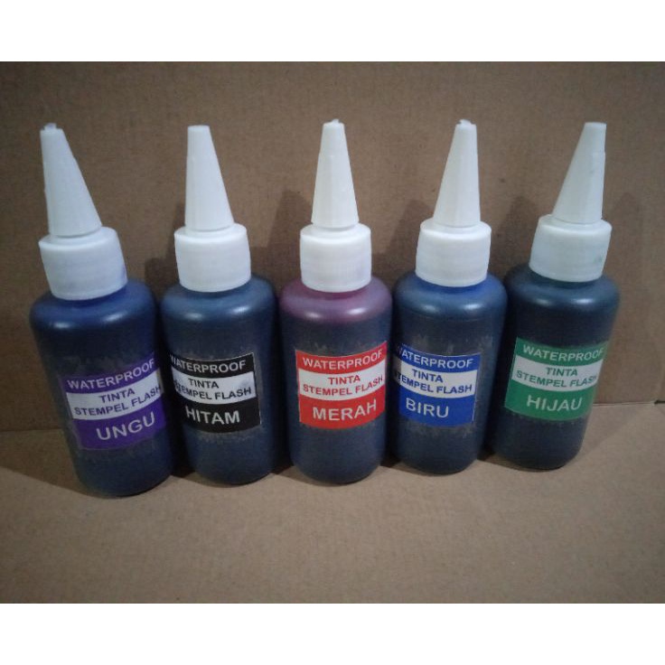 

2 botol kemasan 1 ml Tinta stempel flash waterproof anti air tinta permanen 1 ml untuk kes