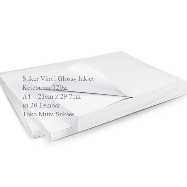 

Stiker Vinyl Glossy Inkjet A4 Baru