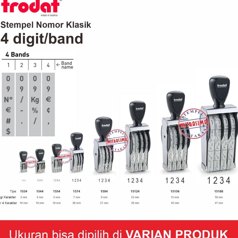 

Stempel klasik nomor merk Trodat 4 digit