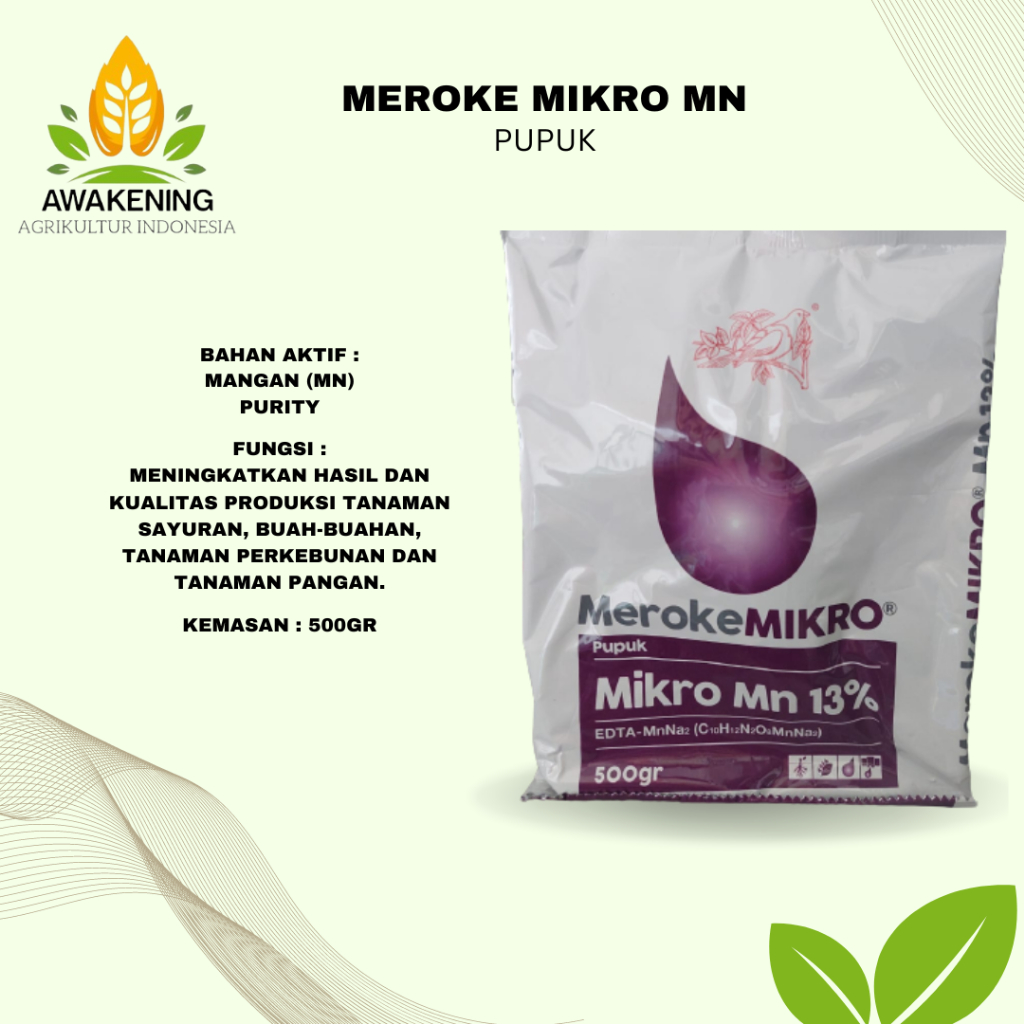 PUPUK MEROKE MIKRO Mn 13% EDTA 500GRAM