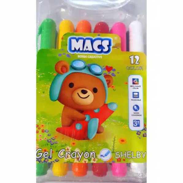 

Kirim Langsung Krayon MACS Gel Crayon 12 ColorWarna Aman untuk anak dan Mudah dibersihkan Washable 1 set
