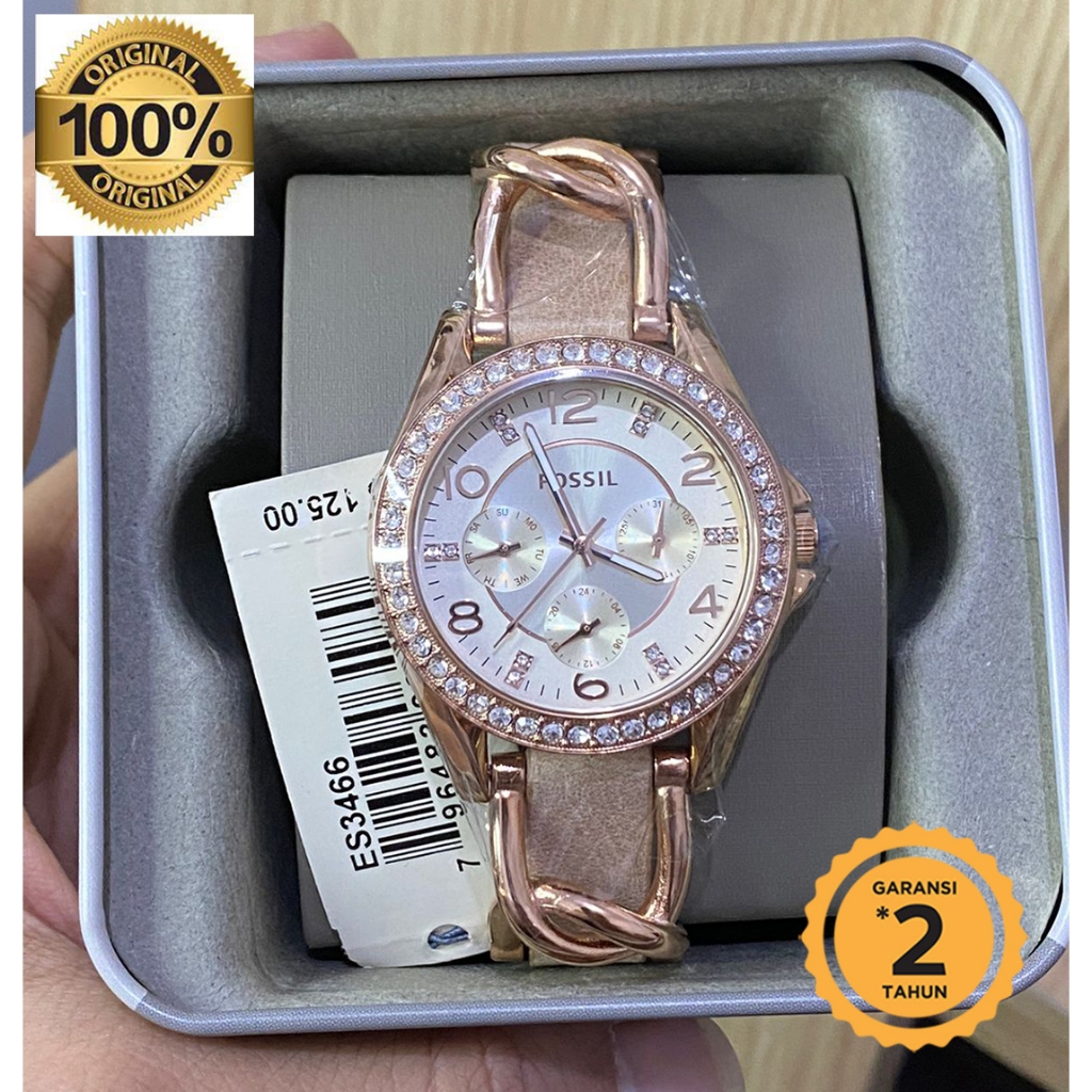 jam tangan Es-3466 Rileyy Multifunctionn Rose Tone