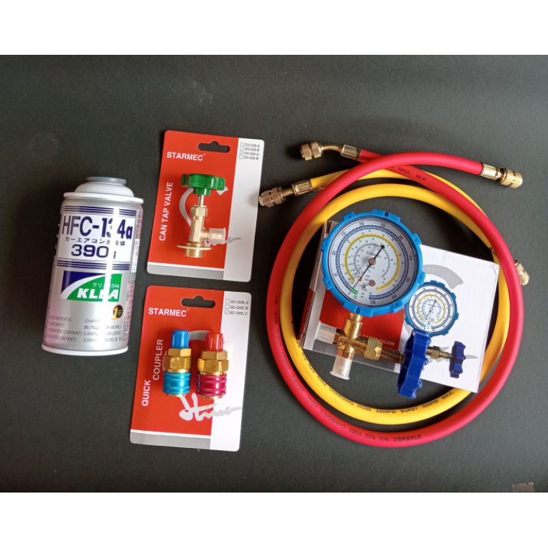 PAKET ISI FREON AC MOBIL R134A PAKET KOMPLIT FREON 134A AC MOBIL