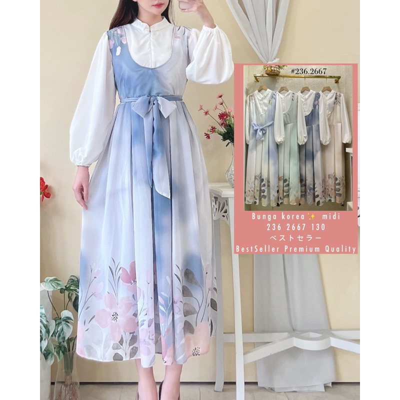 DIZKA Gamis Yuna premium long dress plisket korean