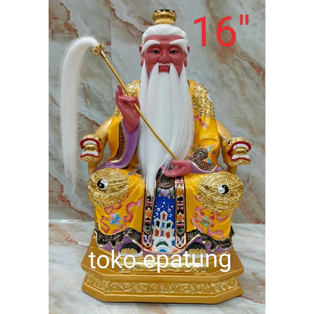 patung dewa thai shang / thai siong - Kuning- kayu taiwan- 16 inch - l