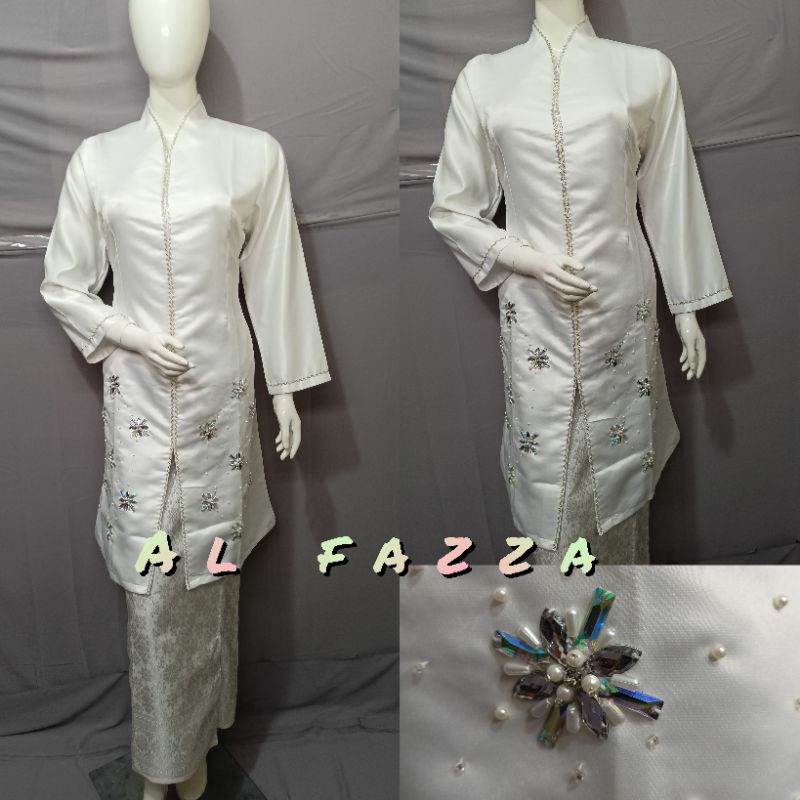 Kebaya Bridal Putih Payet / Kebaya kurung Payet / Kebaya Melayu / Payet Jahit