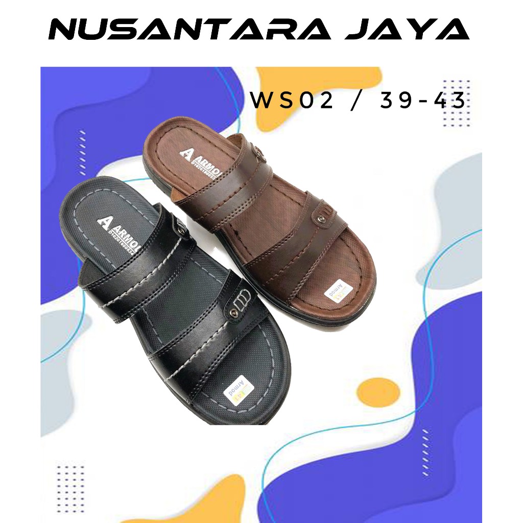 sepatu sandal kulit pria wanita merk armod