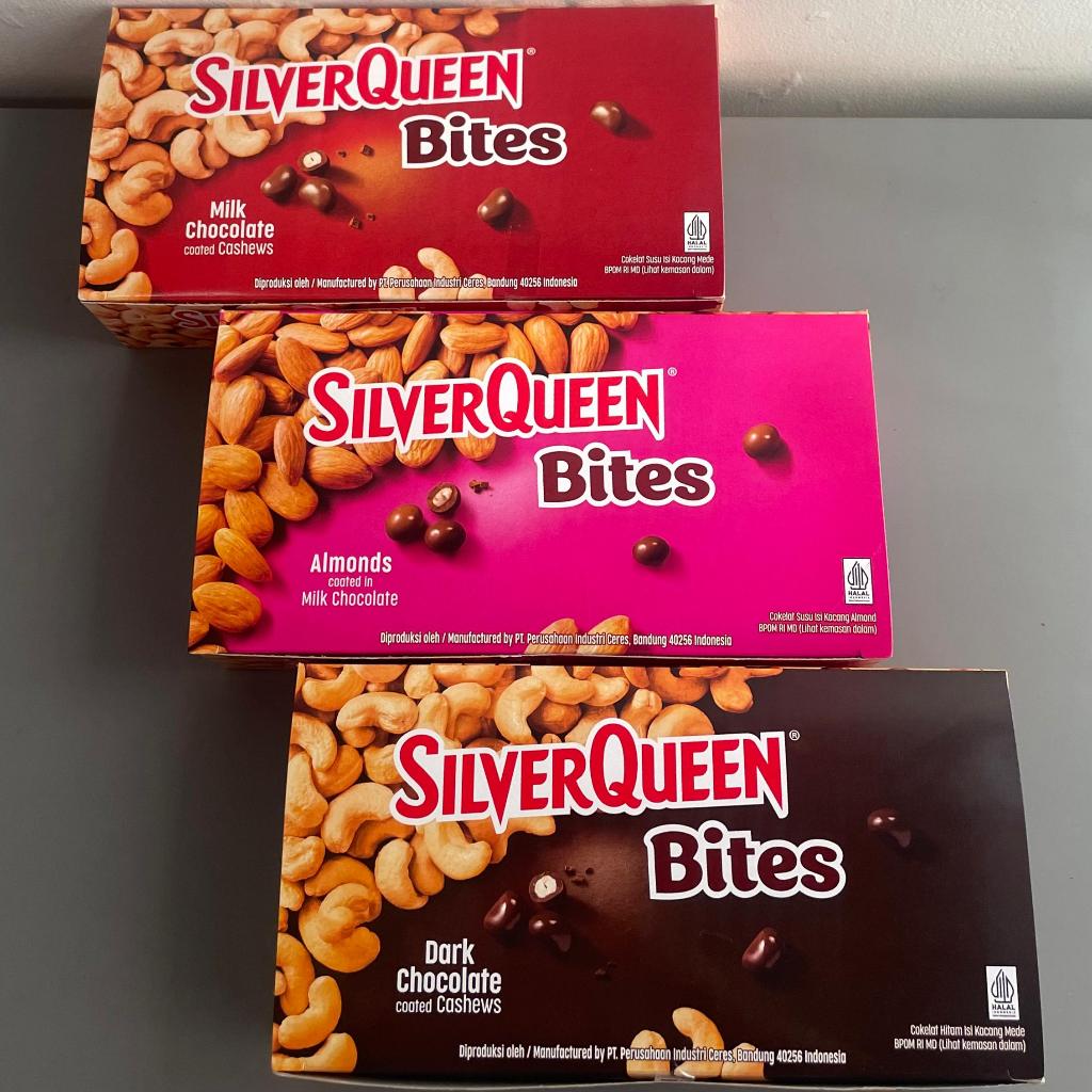 

SILVERQUEEN BITES 30 GRAM / CASHEW - ALMOND - DARK ( BOX / 12 PC )