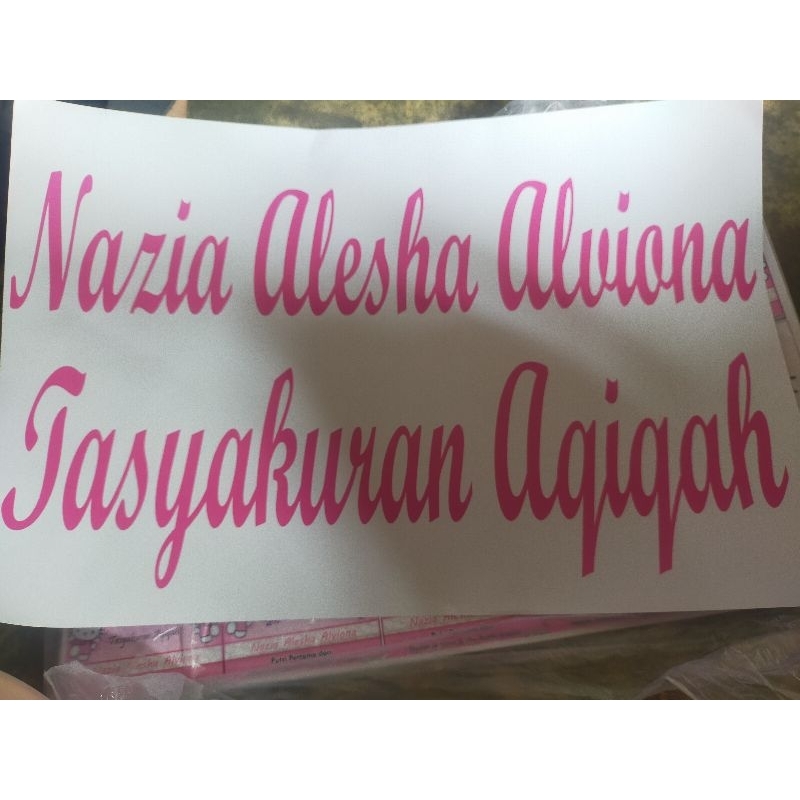 

Nama Bahan Stiker