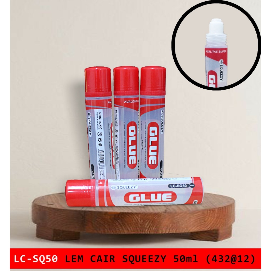 

SQUEEZY Lem kertas Cair tutup merah 50ml (1pcs)