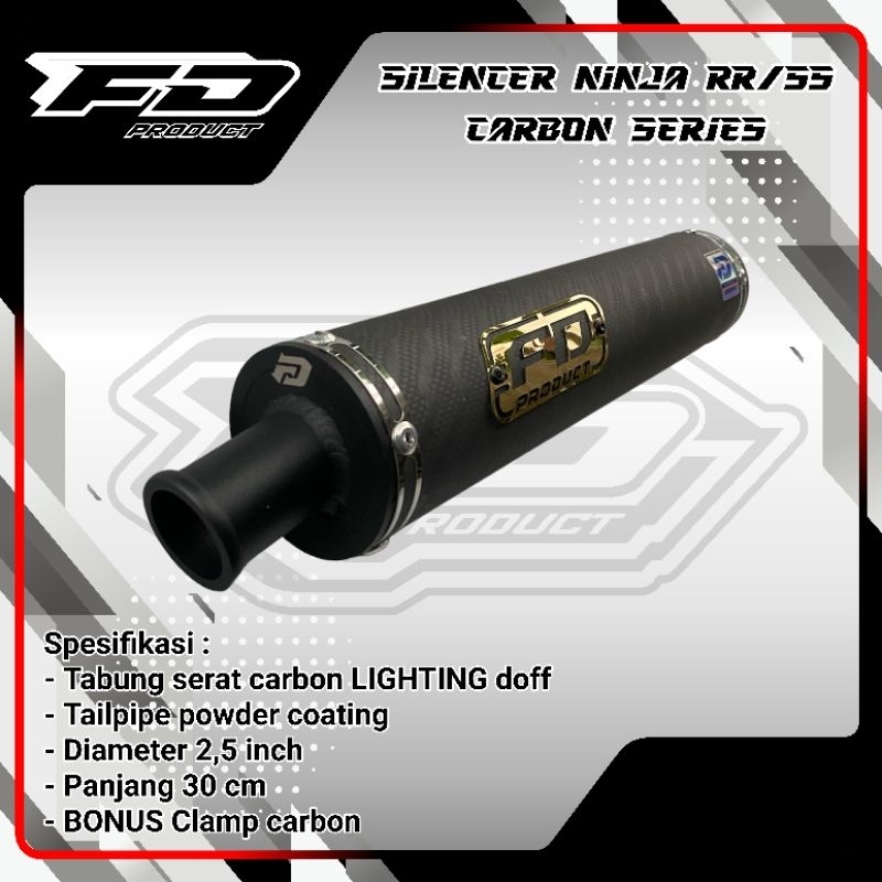 FD PRODUCT - Silencer knalpot  Ninja R RR SS karbon Carbon LIGHTING glossy FD Racing product Premium