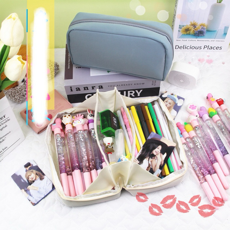 

Pouch penyimpanan / tempat pensil banyak sekat unik bahan parasut