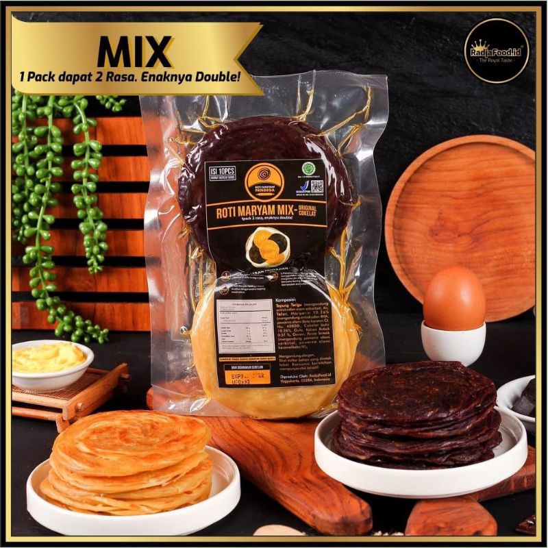 

Roti Maryam Pandega Mix 2 rasa (Ori-Cokelat)