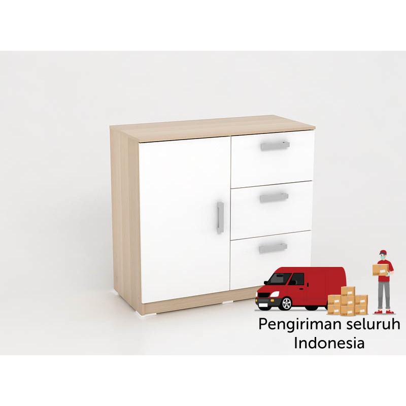 Sideboard bufet alba 80 putih meja samping sederhana LUAR BANDUNG