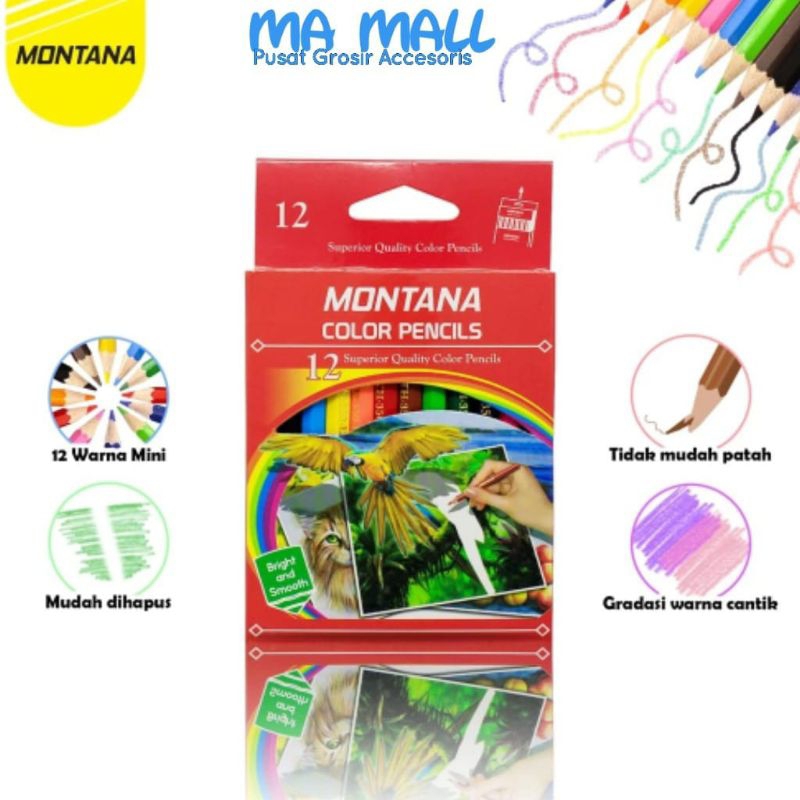 

Pensil Warna Montana 12pcs A116 Colors Pencil Montana Pendek