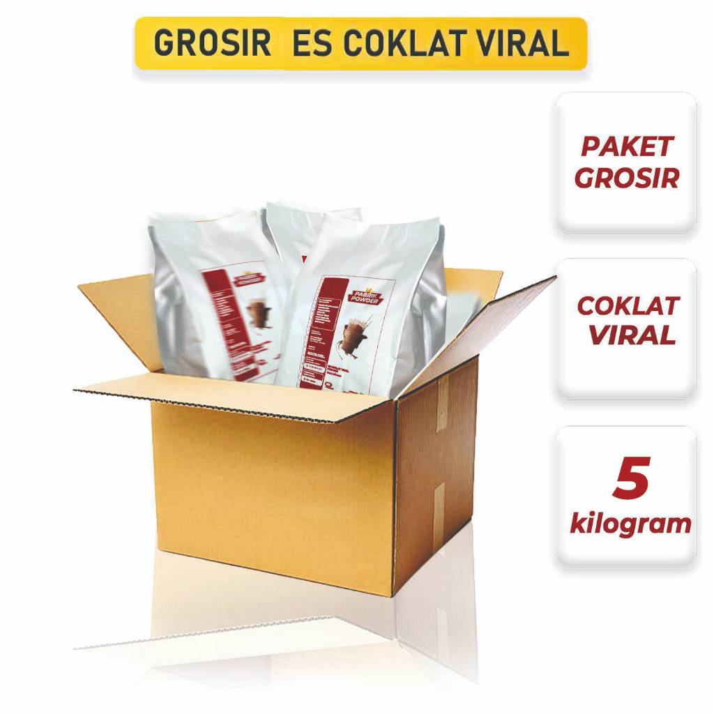 

Grosir Es Coklat Viral 5 Kg, Bubuk Minuman Es Cokelat Cocol Roti, Chocolate Powder Drink