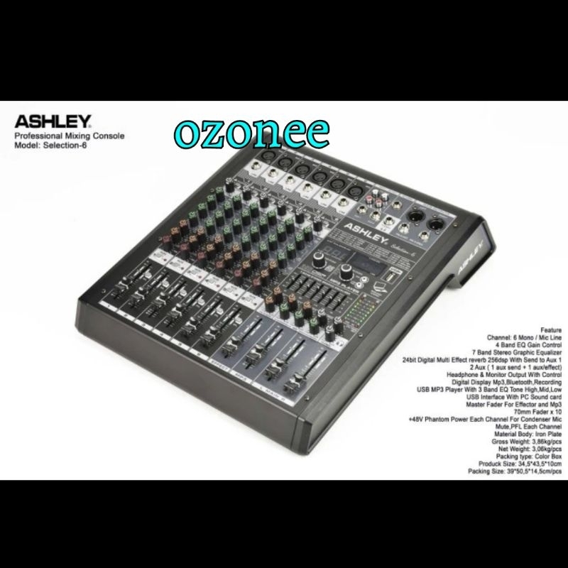 Mixer Audio Ashley Selection 6 Original 6 Channel