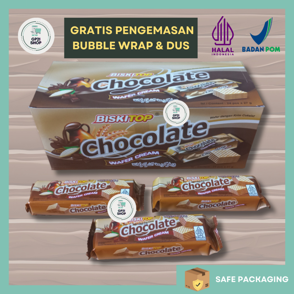 

Biskitop Wafer Cream Chocolate Box (27gr X 24 PCS)