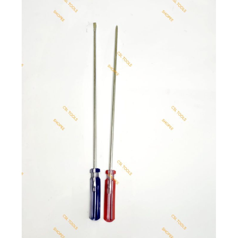 Obeng Bening Panjang 12" ( 30cm ) -- + Obeng Kurus Panjang Bening 12"