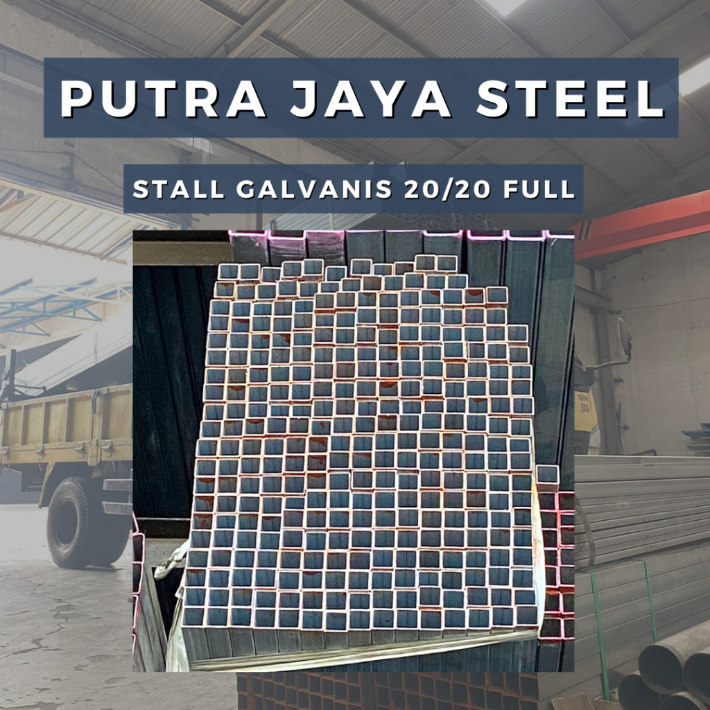 Pipa Kotak Stall Galvanis Ukuran 20x20 Mm Berbagai Pilihan Ketebalan