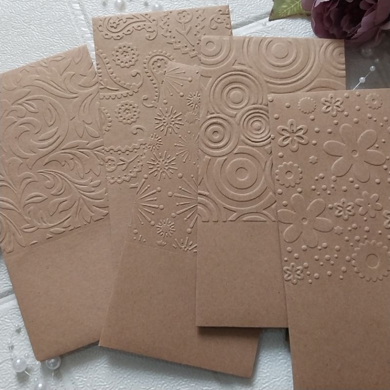 

Seasoncraft Amplop Coklat Emboss Motif 8x16cm angpau gift lebaran wedding