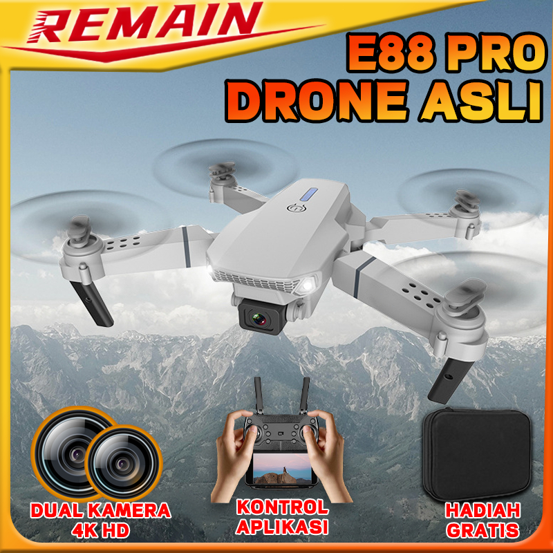 Drone E88 / E99 Pro 4k HD Kamera Shoot Original Indoor Outdoor Drone Mini RC 4K HD Camera Drone Asli