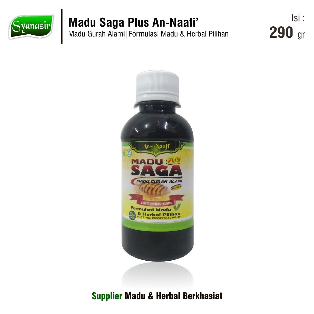 

MADU SAGA PLUS AN-NAAFI Tanpa Box Kemasan - Madu Gurah Alami 290 gr
