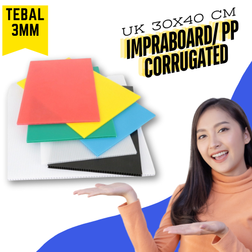 

Impraboard PP Corrugated Infraboard Tebal 3mm Ukuran 30x40cm
