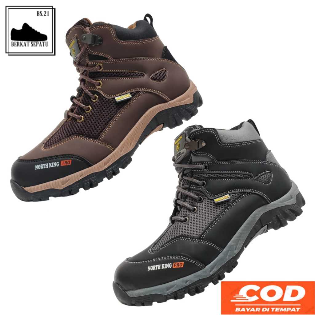 [COD] Sepatu Safety Northking Everest-03 Terbaru | Sepatu Hiking Safety Pria Boots Ujung Keras Kuat 