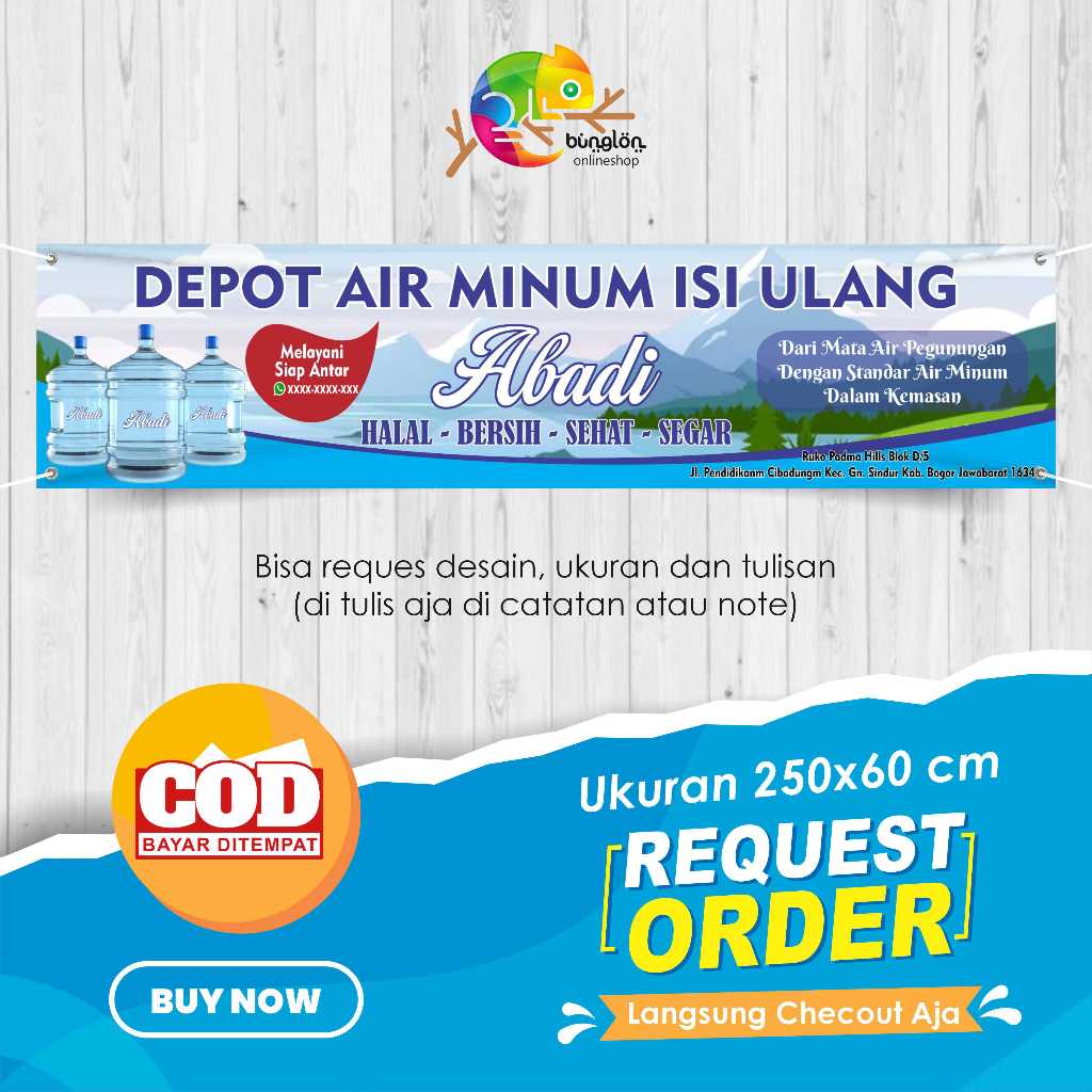 Spanduk Banner Depot Air Minum Isi Ulang Free Custom Desain