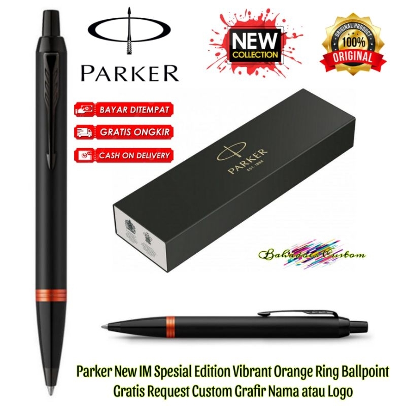 

PULPEN PARKER ORIGINAL NEW IM FULL BLACK SPESIAL EDITION VIBRANT ORANGE RING OT BALLPOINT GRATIS REQUEST CUSTOM GRAFIR NAMA ANDA ATAU LOGO ANDA COCOK UNTUK PEMAKAIAN PRIBADI ATAU UNTUK HADIAH SPESIAL MERCHANDISE PROMOSI ANDA