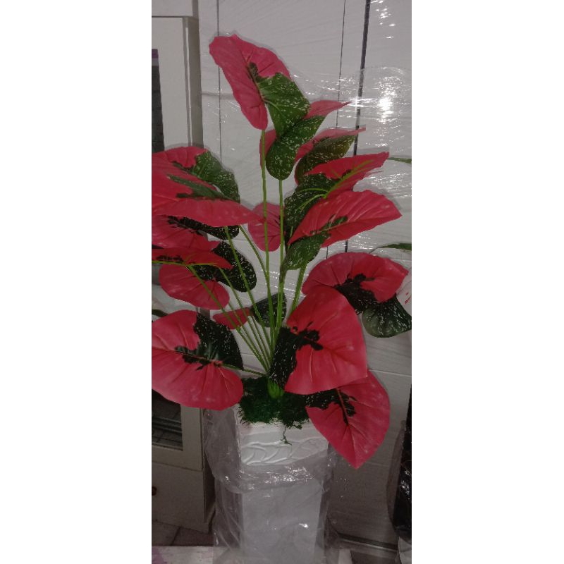 Aglonema Plastik,Bunga hias,Bunga Sudut,Daun Artifisial