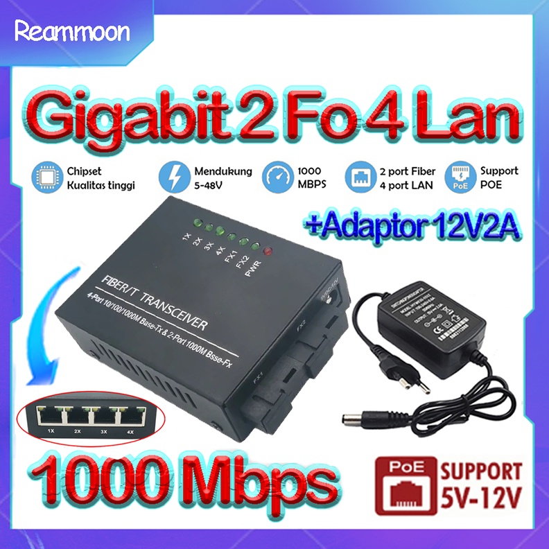 KODE E5U POEConverter Gigabit 2 Fo 4 LAN Media Converter 2 Fo Gigabit 2G4E Htb Gigabit Htb 2 Fo 4 RJ