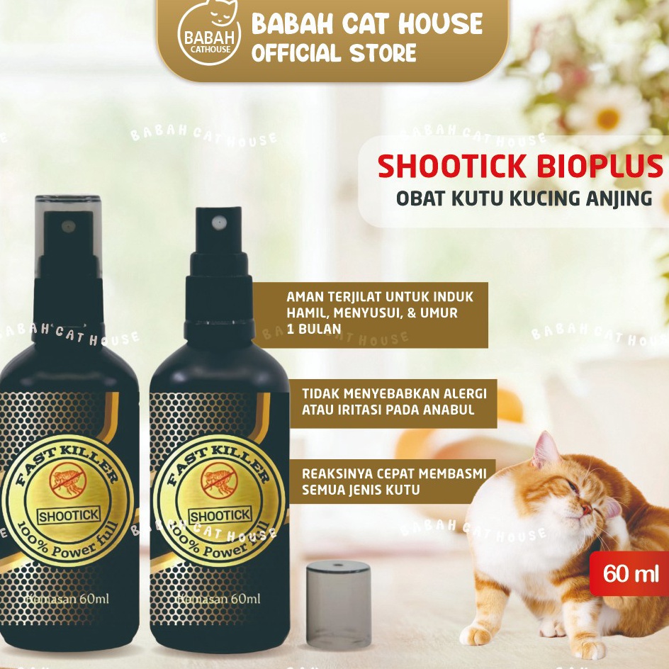SHOOTICK BIOPLUS SPRAY 6ml Anti Kutu Cat Kucing Anjing Pembasmi Penghilang Ampuh Untuk Parasit Kutua