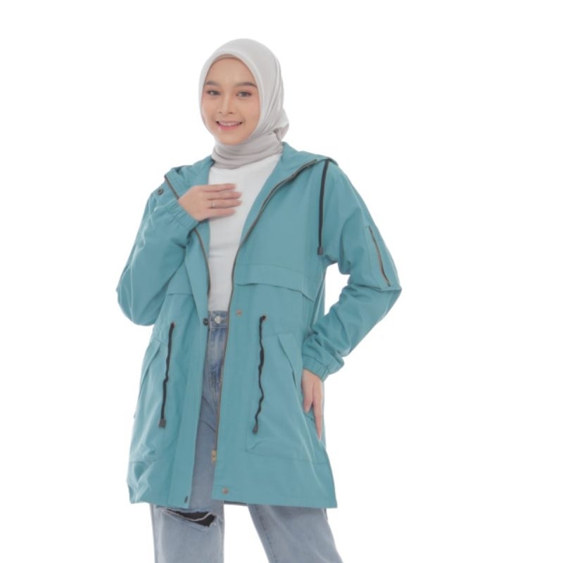 Thiago Official,Jaket Parka Wanita Madina Bahan Baby kanvas Full Katun Wardah