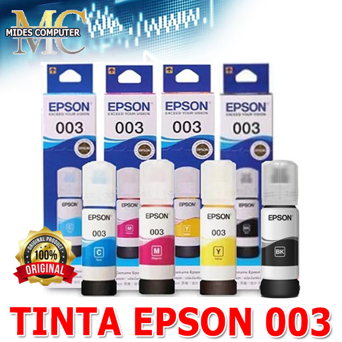 Tinta EPSON 003 Original Refill Tinta Printer Epson L1100/L3100/L3500/L5200/L1200